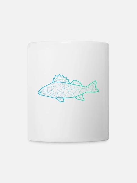 Barsch Angeln Polygon Fisch Fischer Angler - Tasse - Weiß