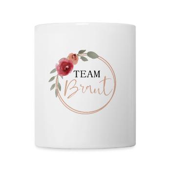 Team Braut - Vintage Blumen - Tasse - Weiß - Vorne