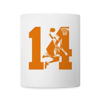 NUMMER 14 BASKETBALL 14. GEBURTSTAG - Tasse - Weiß - Vorne