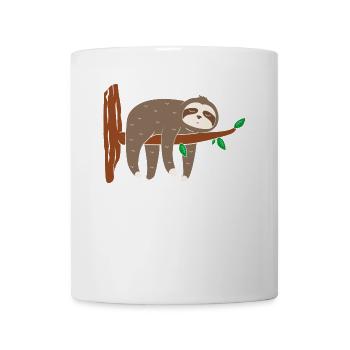 Faultier Ast Baumstamm - Tasse - Weiß - Vorne
