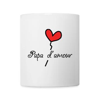 PAPA D'AMOUR. FÊTE DES PÈRES. BONNE FÊTE PAPA. - Tasse - Weiß - Vorne
