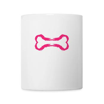 Hund Symbol Knochen Bürste Rosa - Tasse - Weiß - Vorne