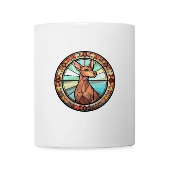 Cirneco Dell Ätna Hunderasse Buntglas Bunt - Tasse - Weiß - Vorne