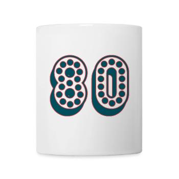 80. 80 JAHRE. 80-JÄHRIGES JUBILÄUM. 80. GEBURTSTAG. - Tasse - Weiß - Vorne