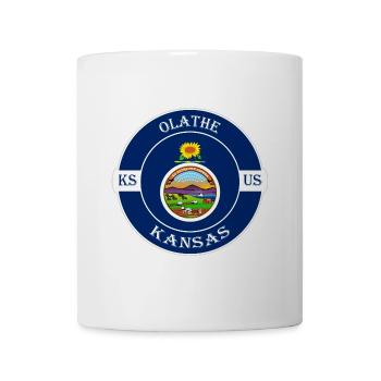 Olathe Kansas Flagge USA Reise Souvenir Abzeichen - Tasse - Weiß - Vorne