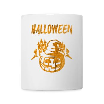 Halloween Kürbis Handabdruck - Tasse - Weiß - Vorne