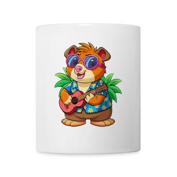 Drôle Cochon D’Inde Lunettes De Soleil De Plage D’été Hawaïen - Mug blanc - blanc - Devant