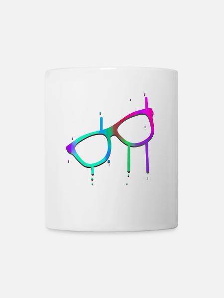 Neon Sonnenbrille mit Farbspritzern Party - Tasse - Weiß