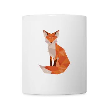 Low-Poly Fuchs Illustration Orange - Tasse - Weiß - Vorne