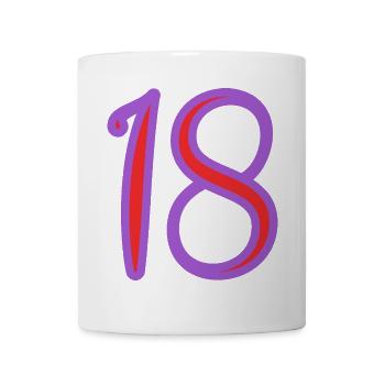 18. 18 YEARS OLD. 18th ANNIVERSARY. BIRTHDAY 18 YEARS. - Mug - white - Front