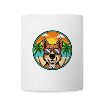 Litauischer Windhund Rasse Cartoon Sonnenbrille Strand - Tasse - Weiß - Vorne