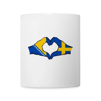 Bosnien Schweden Flagge Hände Herzform - Tasse - Weiß - Vorne