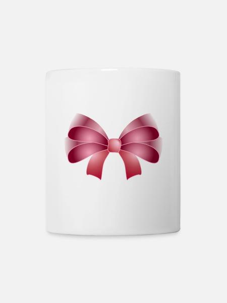 Elegante Schleife in rosa - Tasse - Weiß