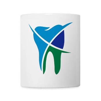 Zahn 3-farbig - Tasse - Weiß - Vorne