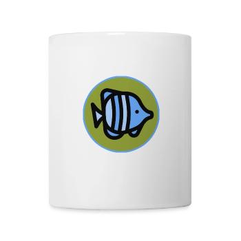 Blauer Fisch im Kreis - Retro Fisch Icon - Tasse - Weiß - Vorne