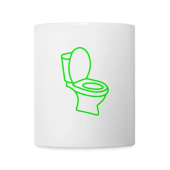 Klo WC Toilette Grün - Tasse - Weiß - Vorne