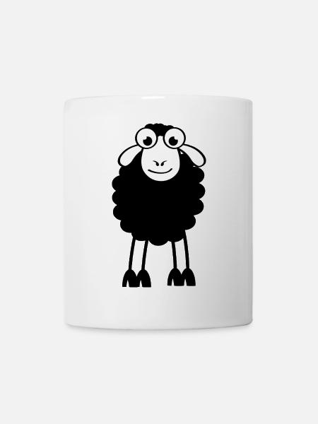 Schafe, weiße oder schwarze Schafe. Träumen oder schlafen - Tasse - Weiß