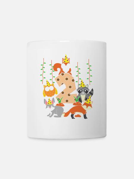 2. Geburtstag Baby Zwei 2 Waldtiere - Tasse - Weiß