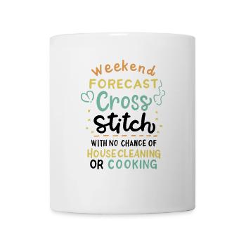 Cross Stich Handarbeiten - Tasse - Weiß - Vorne