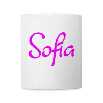 Sofia Neon-Schriftzug - Tasse - Weiß - Vorne