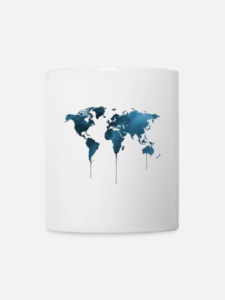 Weltkarte für Reiselustige - Tasse - Weiß
