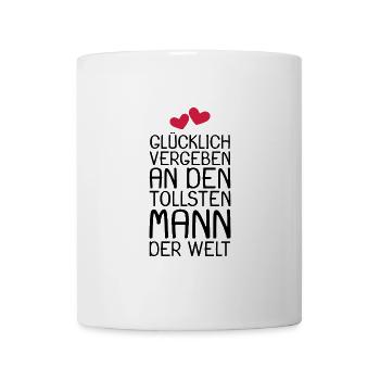 Glücklich vergeben Geschenk - Tasse - Weiß - Vorne