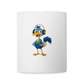 Emu Lustige Zeichentrickfigur Kopfhörermusik - Tasse - Weiß - Vorne
