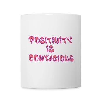 Positivity Is Contagious – Verbreite gute Vibes - Tasse - Weiß - Vorne