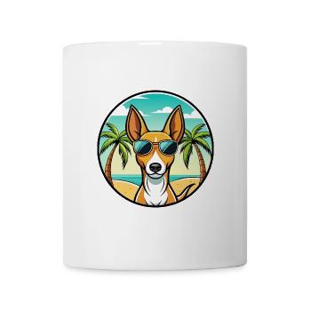 Podenco Canario Hunderasse Cartoon Sonnenbrille Strand - Tasse - Weiß - Vorne