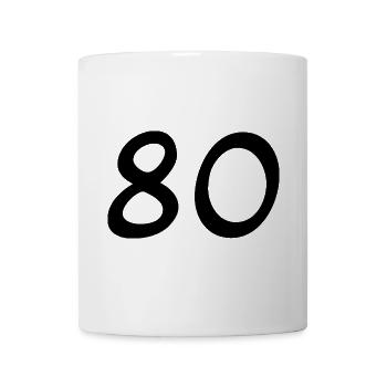 80. 80 JAHRE. 80-JÄHRIGES JUBILÄUM. 80. GEBURTSTAG. - Tasse - Weiß - Vorne