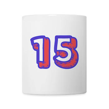 15. 15 ANS. 15e ANNIVERSAIRE. ANNIVERSAIRE 15 ANS. - Mug blanc - blanc - Devant