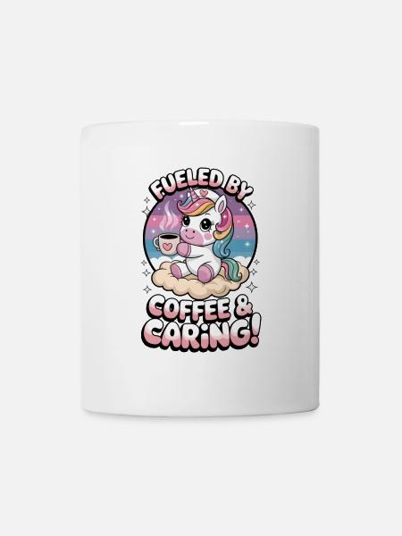 Alimenté par le café et l’entraide ! - Mug blanc - blanc