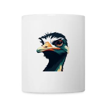 Ostrich Cartoon Character Colorful Pet Animal - Mug - white - Front