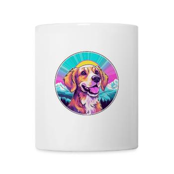 Hund Aquarell Karikatur Kawaii Haustier Tier Bunt - Tasse - Weiß - Vorne