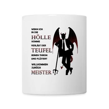 Teufel Satan Luzifer Hölle Halloween - Tasse - Weiß - Vorne