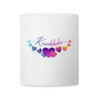 zum knuddeln kuscheln liebhaben Herzen - Tasse - Weiß - Vorne
