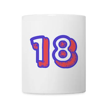 18. 18 YEARS OLD. 18th ANNIVERSARY. 18 BIRTHDAY. - Mug - white - Front