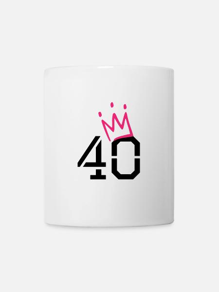 40 Krone - 40. Geburtstag - Tasse - Weiß