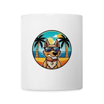 Magyar Agar Dog Breed Cartoon Sunglasses Beach - Mug - white - Front