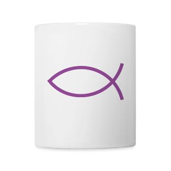  Jesusfisch violett Ichthys Jesus Fisch  - Tasse - Weiß - Vorne