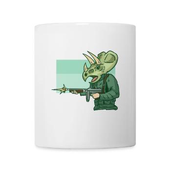 Furchtloser Triceratops Soldat - Tasse - Weiß - Vorne
