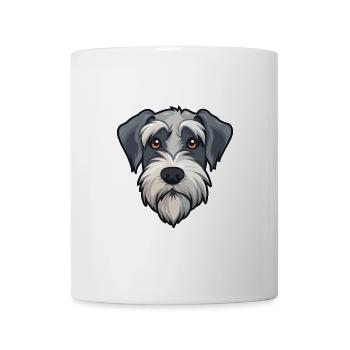 Mittelschnauzer Hunderasse Cartoon Kawaii Illustrat - Tasse - Weiß - Vorne