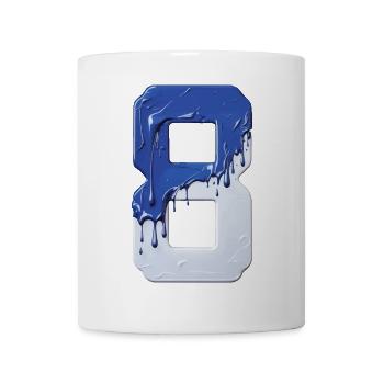 NR. 8 NUMMER 8 BLAU WEIß 8. GEBURTSTAG - Tasse - Weiß - Vorne