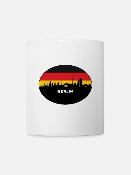 Berlin-Deutschland-Flaggen-Skyline-Schattenbild-Reise - Tasse - Weiß
