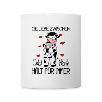 Onkel Nichte Liebe Spruch Kuh Kühe Familie - Tasse - Weiß - Vorne