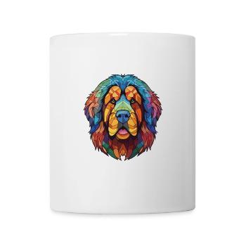 Tibetischer Mastiff Hunderasse Aquarell Illustration - Tasse - Weiß - Vorne