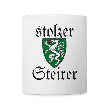 Stolzer Steirer Wappen Steiermark Spruch Geschenk - Tasse - Weiß - Vorne