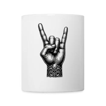 Rock on Hand with Devils Horns - Mug - white - Front