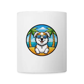 Maremma Sheepdog Breed Cartoon Sunglasses Beach - Mug - white - Front