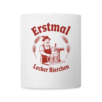 Erstmal lecker Bierchen - Tasse - Weiß - Vorne